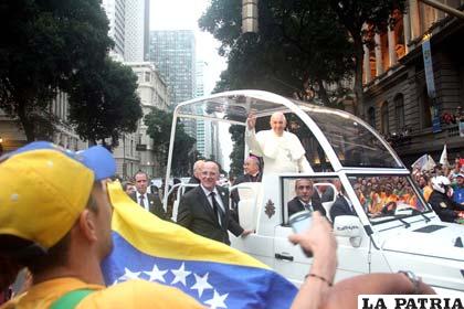 Papa Francisco en su visita en Brasil