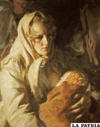 “Madonna con niño”, pintura al óleo de Zorn