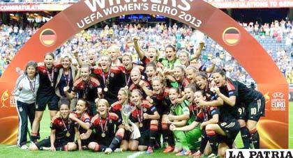 El festejo de las ganadoras de la Eurocopa