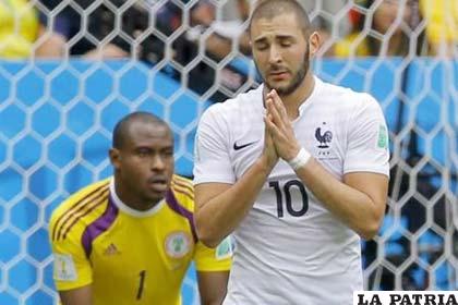 Benzema no estuvo acertado en el cotejo ante Nigeria