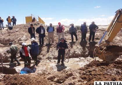 Inspección a obras de instalación del alcantarillado