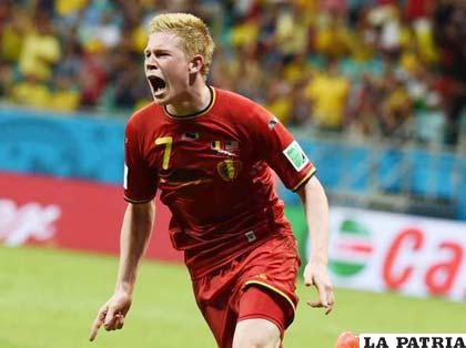 De Bruyne anotó el primero de Bélgica
