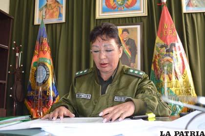 Directora de la Felcc, coronel Maritza Espinoza