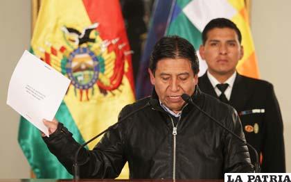 Canciller Choquehuanca rechaza publicación que difundió el gobierno de Chile