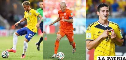 Neymar, Robben y James Rodríguez entre los nominados