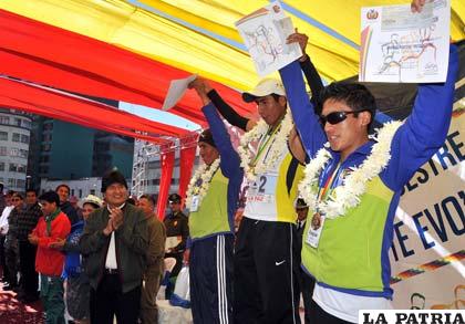 Los tres orureños que subieron al podio de ganadores