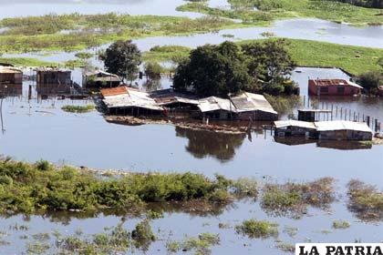 Casas inundadas de la Chacarita a principios de junio