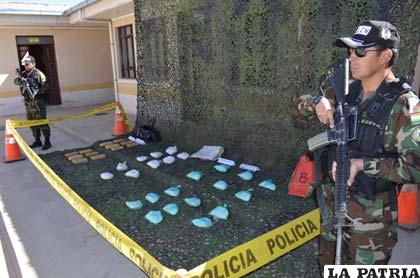 La droga incautada fue expuesta en la Felcn