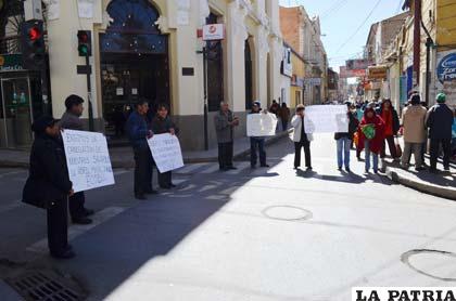 Trabajadores de Ecobol en manifestación
