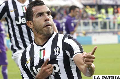 Carlos Tévez, jugador de Juventus de Italia