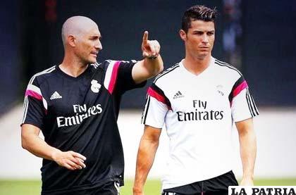 Ronaldo junto al preparador físico Santi Lozano
