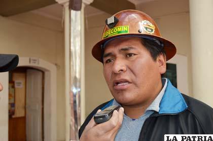 Agustín Choque, dirigente de los cooperativistas mineros