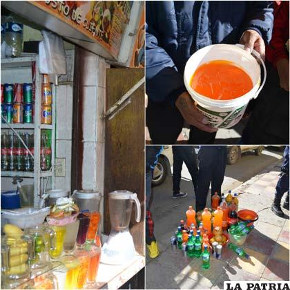 Refrescos vencidos, fruta y gelatina en mal estado se encontraron en los puestos de venta de jugos