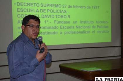 El investigador Pavel Álvarez Salvatierra destaca el rol de los policías
