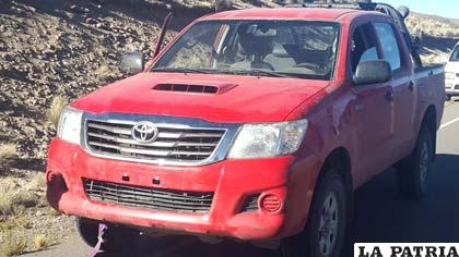 El vehículo fue traído a la ciudad de Oruro