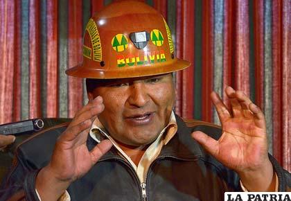 Miguel Pérez dirigente de la Federación Sindical de Trabajadores Mineros de Bolivia /APG