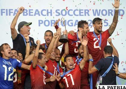 El festejo de los jugadores de la selección de Portugal /nacion.com