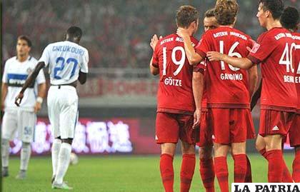 El festejo de los del Bayern por la victoria ante Inter /espn.com