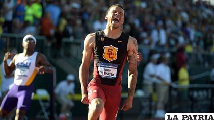 Andre de Grasse logró oro en 100 metros planos /ATLETAS.INFO