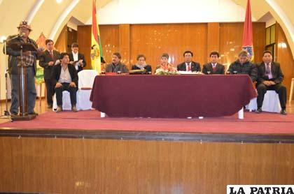 Acto protocolar del Sindicato Mixto de Trabajadores Municipales de Oruro