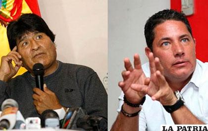El Presidente Evo Morales, y el periodista Fernando del Rincón de CNN /correodelsur.com