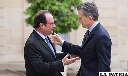 Presidente francés, François Hollande (Izq.) y su homólogo argentino, Mauricio Macri (Der.) /lavozdegalicia.es