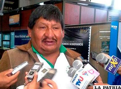 El secretario de Organización de la Central Obrera Boliviana (COB), Vitaliano Mamani /oxigeno.bo