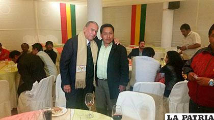 El alcalde de Iquique, Jorge Soria con el presidente de la ALDO, Zenón Pizarro /Aldo