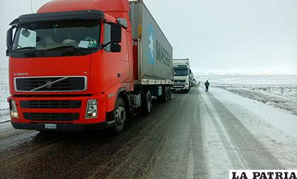 El viernes se reportó poca nevada en el tramo hacia el puesto de Tambo Quemado