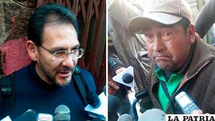 El ministro de Trabajo, Gonzalo Trigoso, y el dirigente de discapacitados en La Paz, Jorge Flores /ERBOL