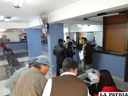 Oficina de Atención al Público del Tribunal Departamental de Justicia de Oruro