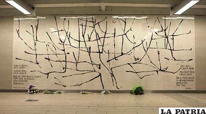 Un poema de Federico García Lorca acompaña a un nuevo mural sobre azulejo en la estación de metro de Maelbeek /elcomercio.com