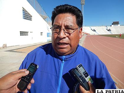 El responsable de Deportes del Gobierno Autónomo Municipal de Oruro, Wilfredo Tejerina