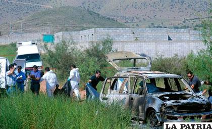 Estado del motorizado calcinado /servidornoticias.com