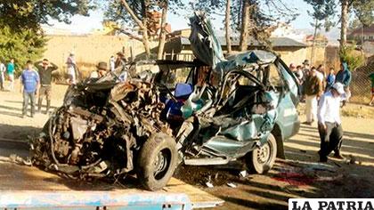 Uno de los vehículos que fue protagonista de un accidente en Cochabamba /OPINI?N