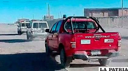 El vehículo que habría sido reportado como robado en Antofagasta, Chile /Osvaldo Flores