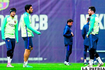 Neymar, Suárez y Messi, ya se entrenan en el Barcelona
