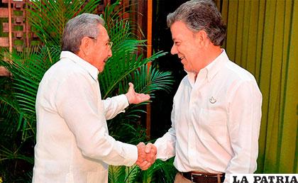 Los mandatarios de Cuba y Colombia se reunieron