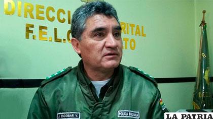 Coronel Jaldibeck Escóbar, director de la Felcc-El Alto