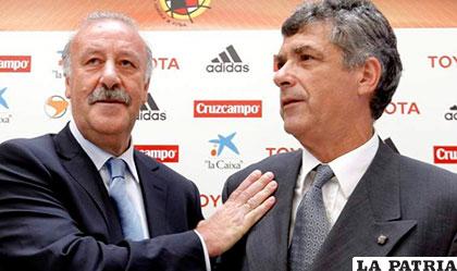Del Bosque junto a Villar
