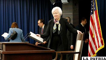 Janet Yellen, presidenta de la Reserva Federal (Fed)