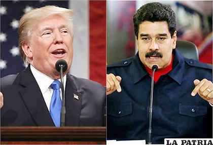 El presidente de EE.UU., Donald Trump y el presidente de Venezuela, Nicolás Maduro /LAPRENSA.HN