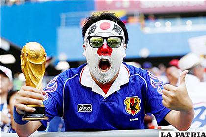Un seguidor de la selección japonesa