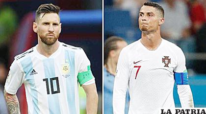 Lionel Messi con la selección argentina y Cristiano Ronaldo con Portugal, se quedaron en octavos /benditofutbol.com
