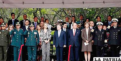 El presidente colombiano, Juan Manuel Santos, presente en el acto central
conmemorativo /PRIMICIAS24.COM