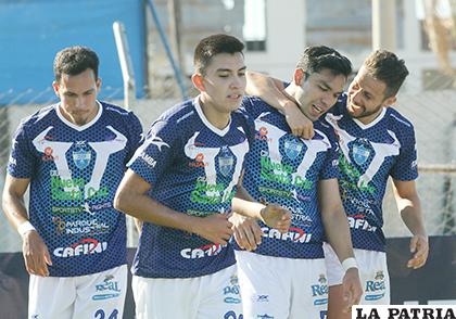 El festejo de los jugadores de Sport Boys tras la primera anotación
/APG
