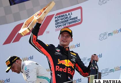 La celebración de Max Verstappen ganador en el GP de Austria /as.com
