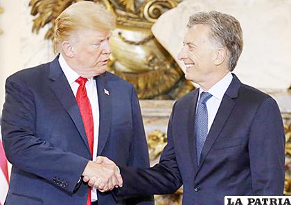 El presidente de EE.UU. Donald Trump y su homólogo de Argentina, Mauricio Macri /Yahoo Noticias