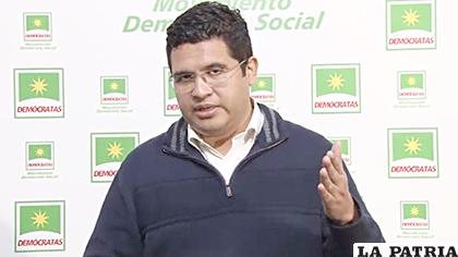 Vladimir Peña, dirigente de Demócratas /Captura de pantalla/ERBOL