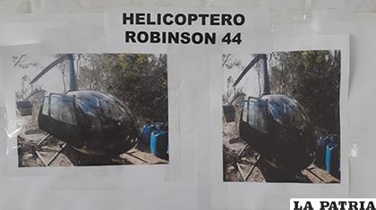 El helicóptero secuestrado en el operativo /RR.SS.
